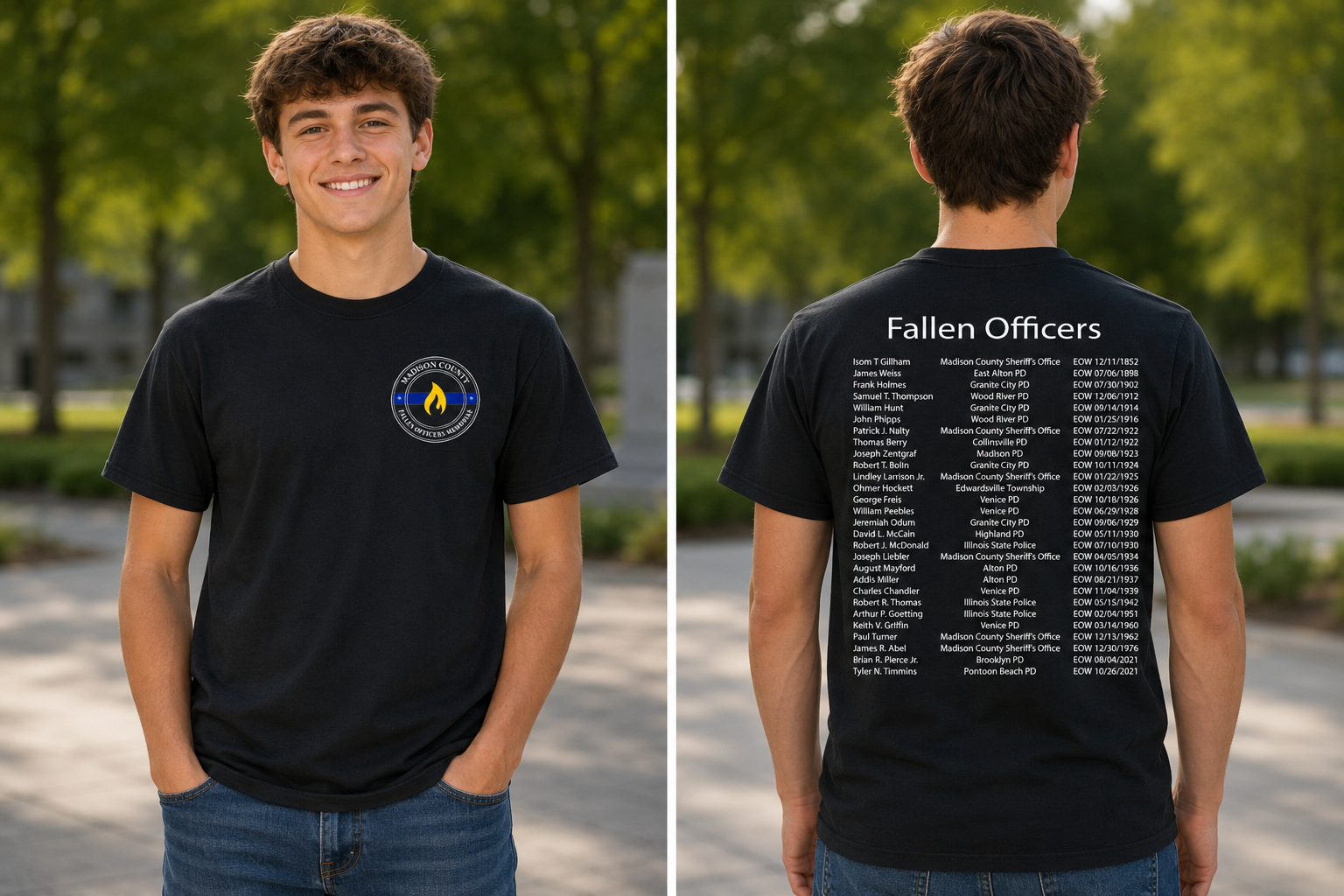 Madison County Fallen Officers Tshirt - ADULT sizes