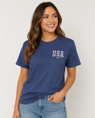 USA Floral Tshirt