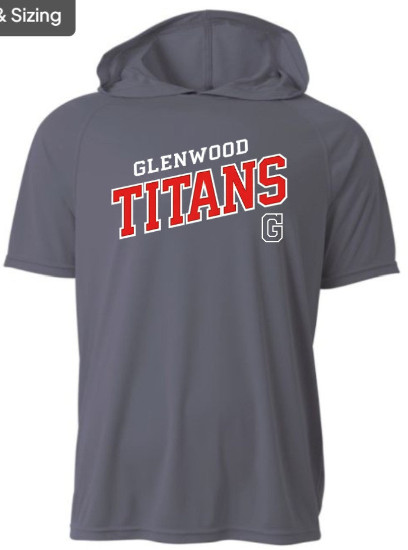 Short Sleeve DriFit Hooded Tshirt - Grey