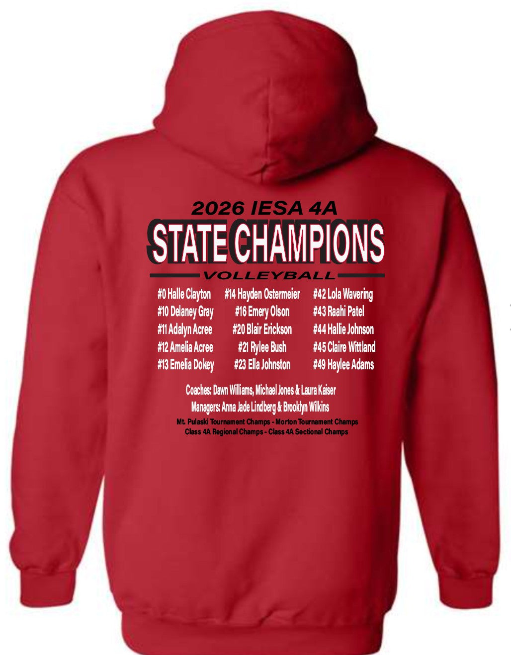 GMS Volleyball State Champions - Hoodie