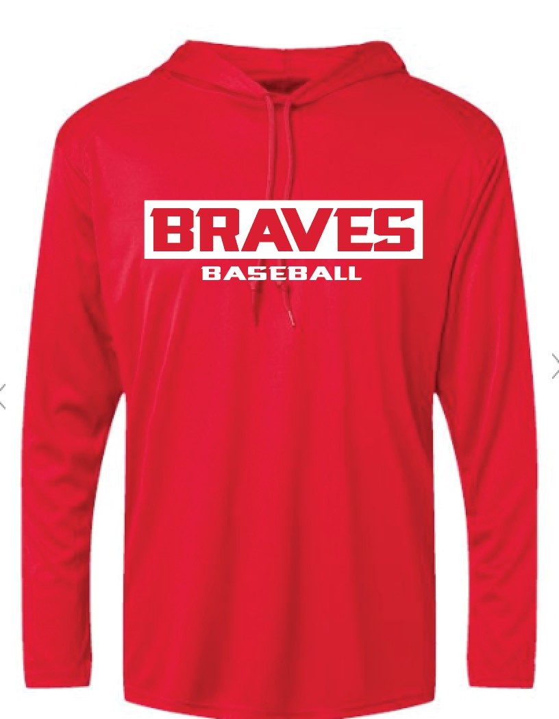 BRAVES Hooded Dri Fit Long Sleeve Tshirt