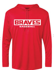 BRAVES Hooded Dri Fit Long Sleeve Tshirt