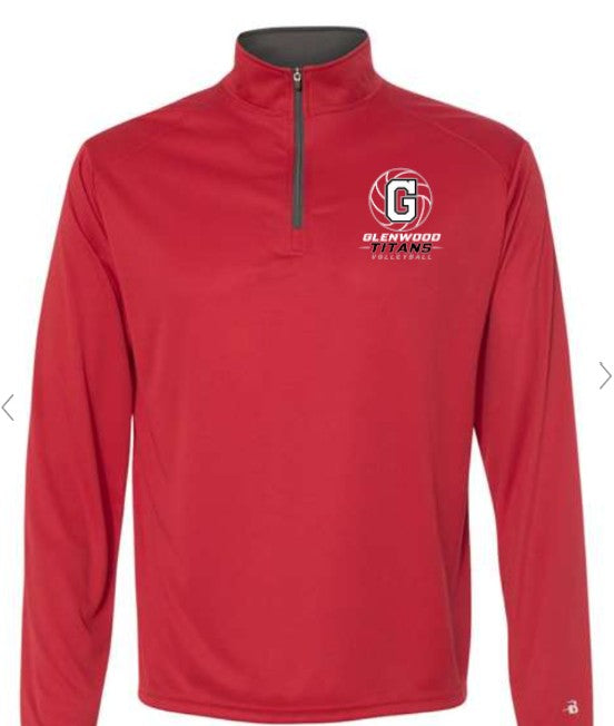 Volleyball Red Quarter Zip DriFit