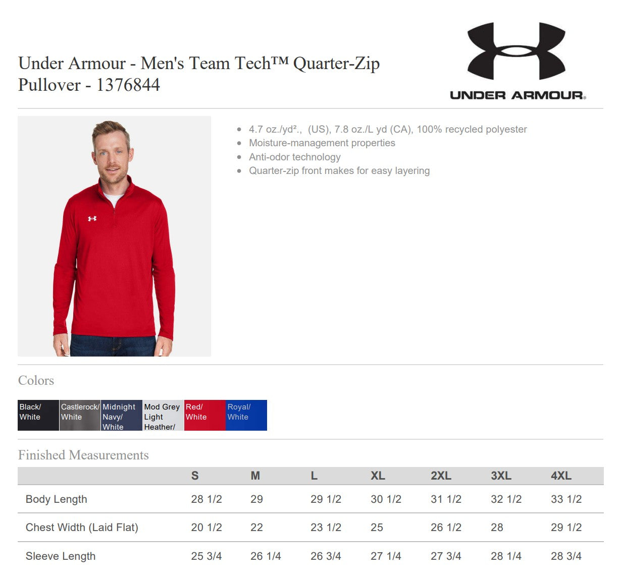 Tennis - Quarter Zip Up DriFit