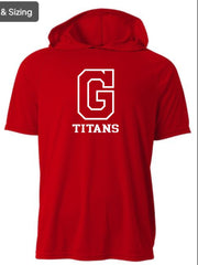 Short Sleeve DriFit Hooded Tshirt - Red
