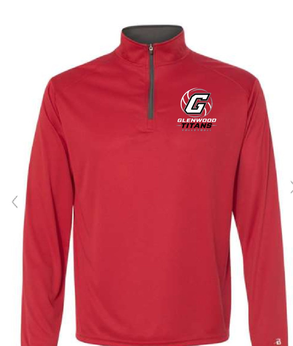 Volleyball Red Quarter Zip DriFit