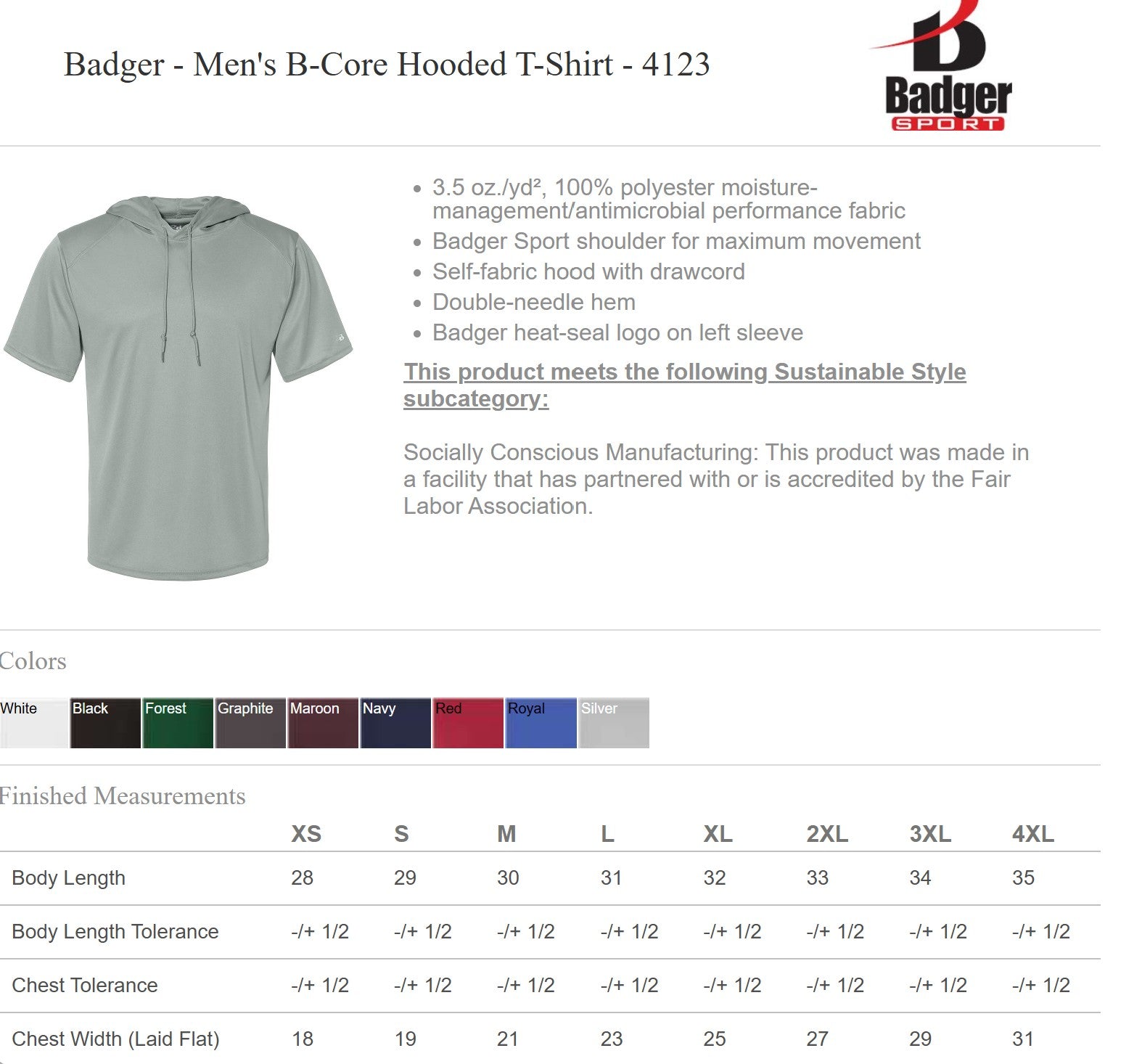 Short Sleeve DriFit Hooded Tshirt - Red